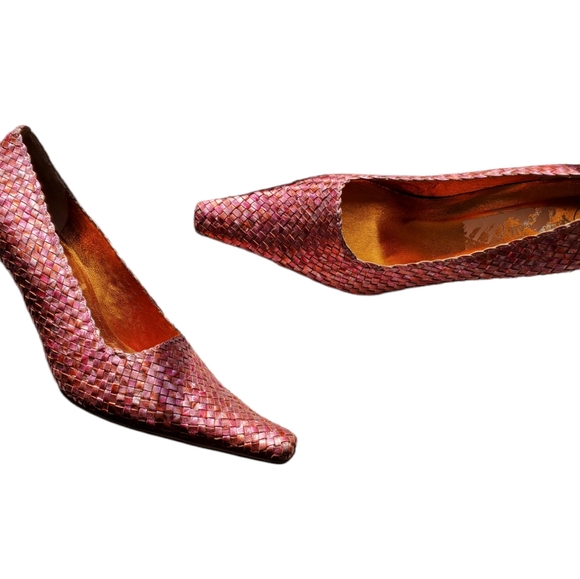 Jeffrey Campbell Shoes - Jeffrey Campbell Woven Metallic Pink Shoes